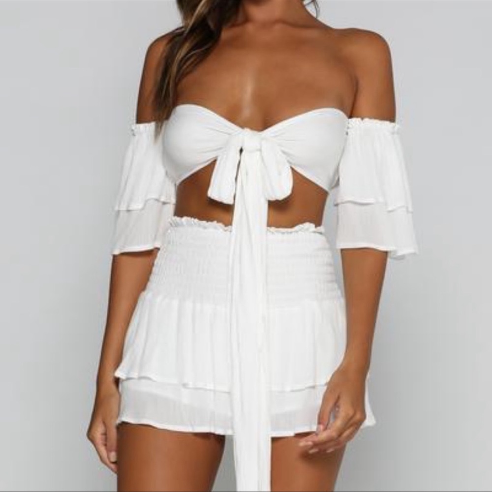 NWT Meshki Etta white set size M